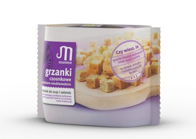 wizualizacja produktowa grzankek czosnkowych