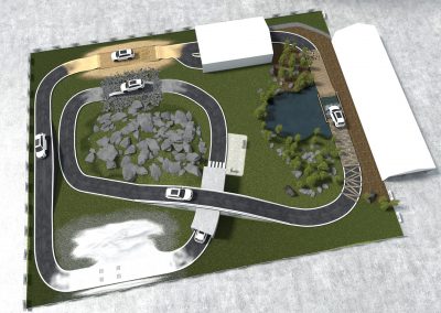 wizualizacja koncepcji budowy toru na event Skody Kodiaq