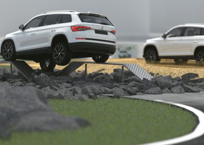 wizualizacja koncepcji budowy toru na event Skody Kodiaq