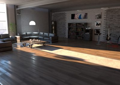 wizualizacja wnętrza typu loft