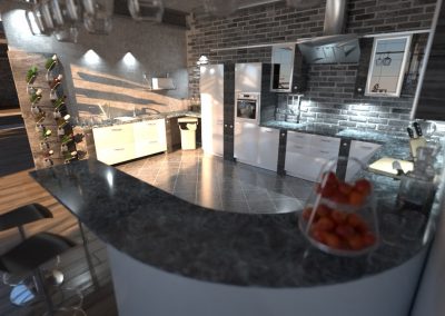 wizualizacja wnętrza typu loft