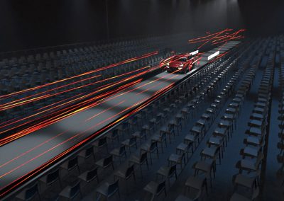 wizualizacja koncepcji budowy sceny na premierę Porsche