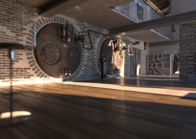 wizualizacja wnętrza typu loft